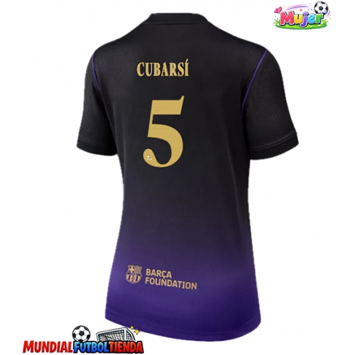 Camiseta Barcelona Pau Cubarsi #5 Segunda Equipación Replica 2026-27 para mujer mangas cortas